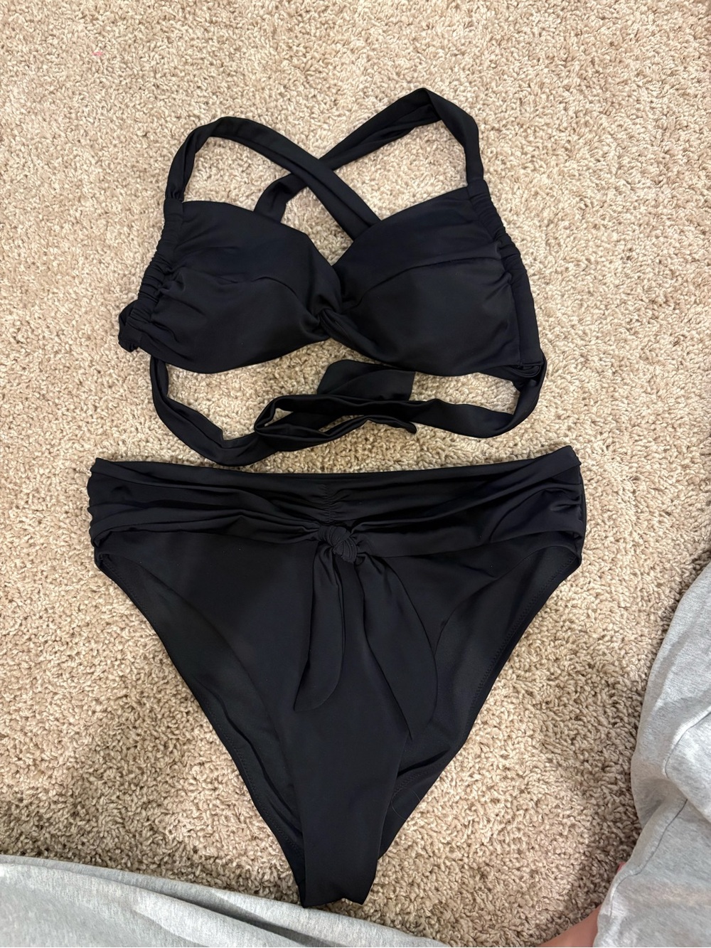 Victoria's Secret Black Crisscross Tie-Front Bikini